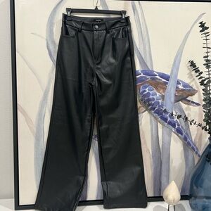 Black Leather Women Jeans